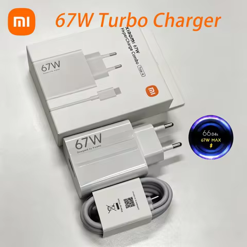 For Xiaomi 67W Charger Turbo Charge EU Adapter 1M 6A Usb Type C Cable For Poco X5 X4 F5 Pro Mi 13 12
