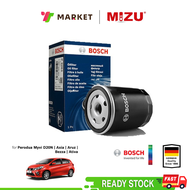 MIZU Bosch Perodua Bezza & Axia & New Myvi 2018 Oil Filter DIY car accessories car minyak hitam 5w30