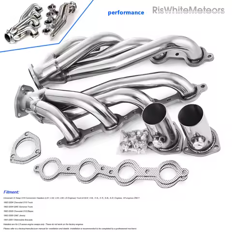 LS Swap Headers Kit Exhaust Manifold for Chevy Chevelle Camaro GM Buick GM III/IV 4.8L/5.3L/5.7L/6.0