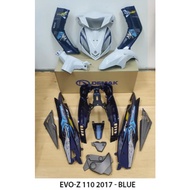 DEMAK EVOZ EVO Z 110 2017 BLACK RED BLUE COVER SET BODY COVER ORIGINAL SIAP STICKER