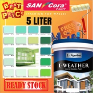 5 LITER SANCORA I WEATHER EXTERIOR WALL PAINT CAT DINDING LUAR RUMAH  (  HARMONIES GREENS SERIES )