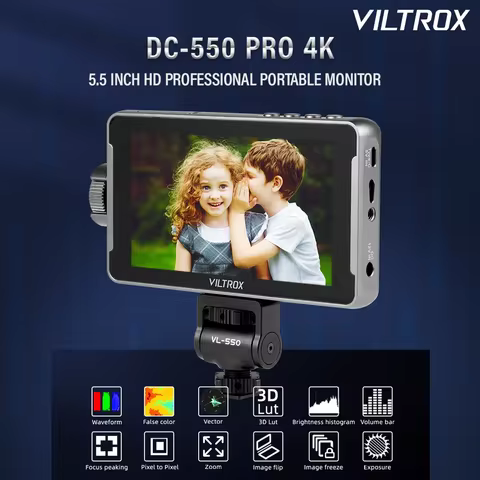 VILTROX DC-550 Pro Portable Monitor 5.5" 1920x1080 4K Profissional Monitors HDMI Touch Screen Field 