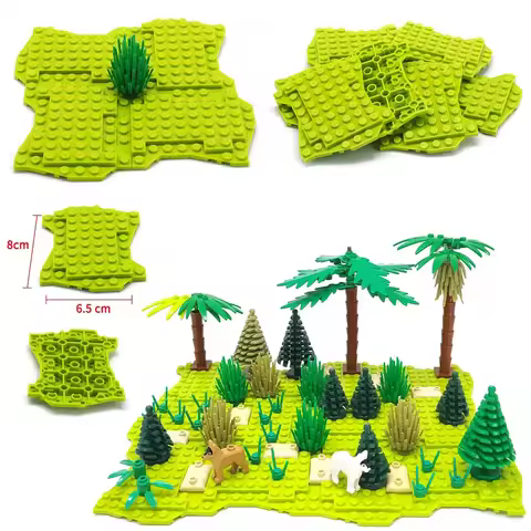 Building Block The Grass Floor Grass Green Sand Colour Splice Together Garden Scene Accessories Comp