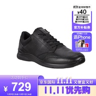 ECCO爱步 休闲皮鞋男 牛皮运动鞋缓震健步鞋 欧文511734 51052黑色 42