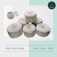 Cream colored Macrame cotton rope size 2mm, 3mm, 5mm