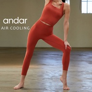 [ANDAR]Air Cooling Genie Signature Leggings 3/4 Length 7Colors Korean andar yoga pants Korean national yoga pants Sportswear Pilates gym clothes