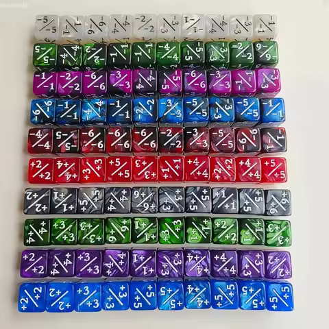 10pcs Set of 16mm Square Angle Plus Minus Sign Dice D6 Plus Minus Dice Wanzhi Card Rpg Board Game En