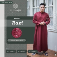 Jubah / Thobe Razi Baju Gamis Pria Dewasa Motif Polos Bahan Katun Mesir By Al-Hakim