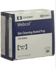 美國WEBCOL酒精棉片 200塊一盒