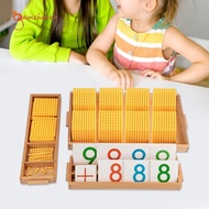 gamchiano Montessori Math Beads Toy Teaching Aids Decimal Bank Game for Preschool Kids
