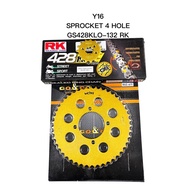 YAMAHA Y16 4 HOLE SPROCKET SET GS428KLO-132 RK ORING GOLD SPROCKET 14T 15T 42-47 Y16 SPROCKET 1 SET 