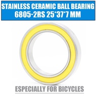 ♨6805-2RS Stainless Bearing 25*37*7 mm ( 1 PC ) ABEC-3 6805 RS Bicycle BB Bracket Bottom 25 37 7 ☮♠