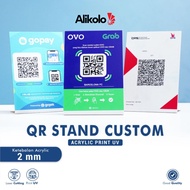 QR STAND CUSTOM STANDING/ QR CODE CAFE ACRYLIC QR CASHIER DISPLAY/