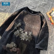Men Tshirt Korean Oversized Loose Flower Tshirt