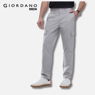 Giordano Men Mid Rise Relaxed Tapered Elastic Waist Cargo Pants