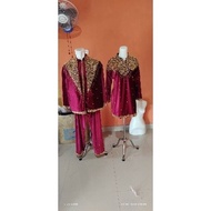 Jual baju pengantin palembang bludru payet Diskon