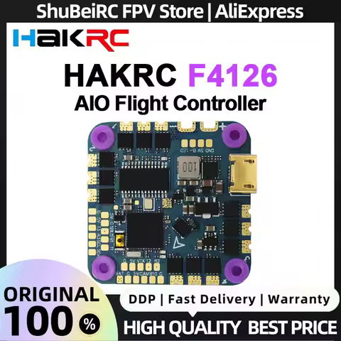HAKRC F4126 AIO Flight Controller ESC 20A 2S-5S Lipo Built-in OSD Barometer Current Sensor for Racin