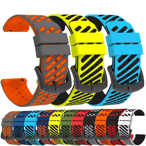 24mm Silicone Watch Band Strap For COROS APEX 4 46mm Wristband Replacement For COROS NOMAD Sport Sma