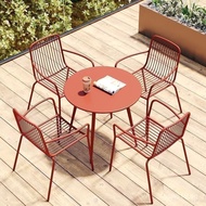 Outdoor Table and Chair Set for Courtyard Iron Art Outdoor Open-Air Internet Celebrity Cafe Chat Mil