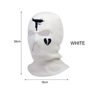 Kupluk Ninja Balaclava Topi Sebo Masker Rajut Motif Lubang 3 Hitam Putih