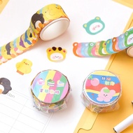 100Pcs Washi Tape Set Decorative Cute Flower Bear Rainbow