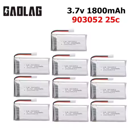 1/2/5/10PCS 3.7v 1800mAh Rechargeable Battery for SYMA X5SW X5 X5S X5C M18 H5P KY601S 903052 3.7v Li
