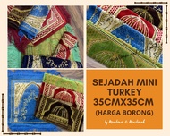 Sejadah Mini Turkey 35cmx35cm For Doorgift