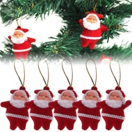 6Pcs/Set Christmas Tree Colorful Santa Pendant Mini Santa Claus Doll Glittering