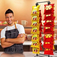 For PartySnacks Chip Rack Display Stand 2 Row 32 Clips Includes Potato Chip Rack Bag Holder