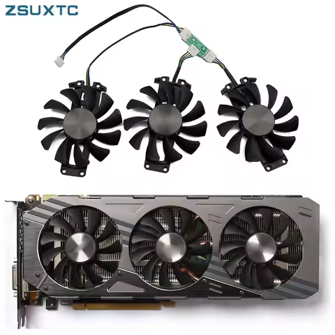 3pcs/lot 75MM 4PIN GA81S2U GTX970 980 GPU fan for ZOTAC Geforce GTX 980-4GD5 GTX 970 AMP 4G graphics
