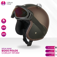 Hijmuku Helm Bogo Anak Polos Retro Kacamata Pororo 2 3 4 5 6 Tahun Cewek Cowok Lucu Packing Kardus