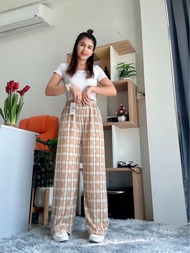 PRKกางเกงผ้าหนังไก่ เอวสูงขากระบอกรหัสM98G