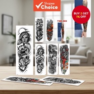 Full Arm Body Art - Waterproof Rose Sleeve Sticker, Temporary Tattoo for Women & Men