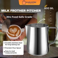 Milk Pitcher Water Pitcher Jug 304 Stainless Steel Coffee Pitcher Measurement Cup Pitcher Milk Forth