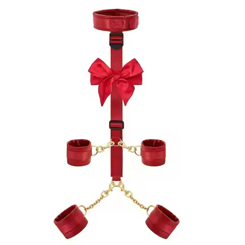 Adjustable wristband adult bondage equipment set. Red strap. Suitable for female couples BDSM partie