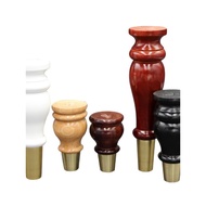 Wooden Leg Support Leg Solid Wood Copper Sleeve Sofa Leg Coffee Table Leg Furniture Leg Sleeve Cabin