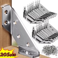 20Sets Thickened Stainless Steel Angle Code 90 Degrees Right Angle Fixed Bracket Furniture Connector