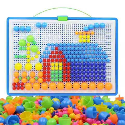 3D Colorful Mushroom Nails Decompression Children Toys Educational Puzzle creative think training St