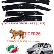 PERODUA MYVI 2011 2012 2013 2014 2015 2016 2017 10CM 4” INCH Door Visor With Logo Air Press Car Wind