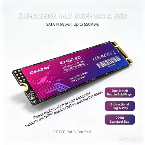 KUHAZENN 512G M.2 NGFF SSD 2280 B&M Key Internal Solid State Drive SATA III 6Gb/s up to 550M/s Read 