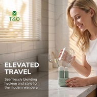 T&O Travel Portable 3 In 1 Toiletries Set Mouthwash Cup Toothbrush Toothpaste Smart Choice for Schoo