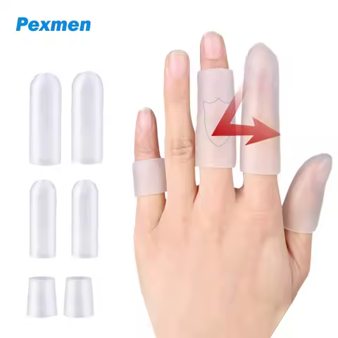 Pexmen 2Pcs/Pair Finger Cots Finger Protectors Waterproof Finger Brace Sleeves for Hands Cracking Ec
