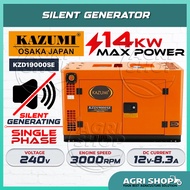 Agrishop KAZUMI JAPAN KZD19000SE Diesel Generator (Silent Type) Single-Phase 14kW 240V