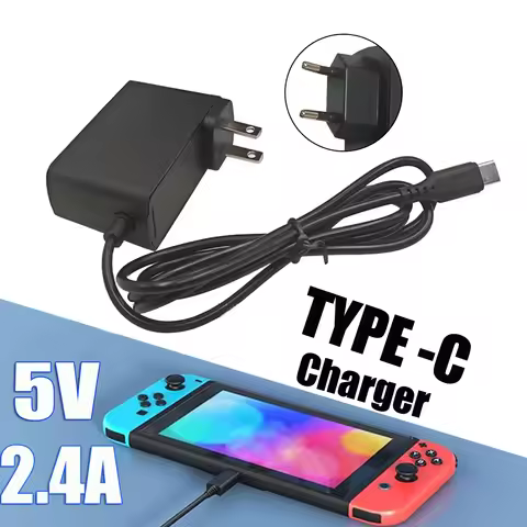 DC5V 2.4A Type-C Replacement Charger Compatible For Switch Lite NS NX Game Console USB C Power Suppl