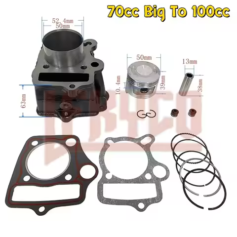 Motorcycle 50mm Cylinder Kit Motor for HONDA ATC70 CT70 C70 TRX70 CRF70 CRF70F DAX70 ST70 XR70 70CC 