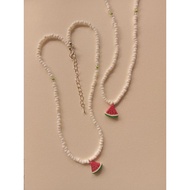 watermelon necklace v1 ✧ twinkling watermelon inspired necklace