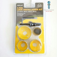 【4 Pcs】Lock Installation Kit | 32mm, 38mm, 44mm, 54mm | Door Lock Drill Hole | Heavy Duty Hole Saw S