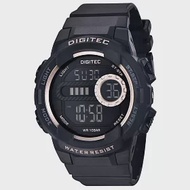 DIGITEC 數碼科技 BDG-7120T 經典休閒多功能電子錶 防水100米 LED背光 黑玫