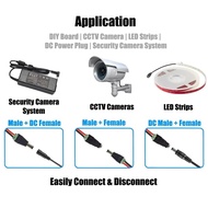 DC 12V Male Female CCTV LED Strip Jack Connector 5 Pairs - EC5