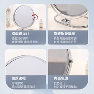 Shop Metal Dressing Table Makeup Mirror Desktop Folding Ladies Mirror Bedroom Household Round Mirror